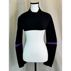 Lululemon Cropped Tee Coverup Top Sz12/LG Black